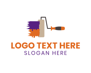 Home Improvement - Colorful Paint Roller Drip logo design