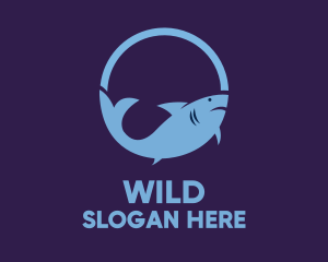 Blue Wild Shark logo design