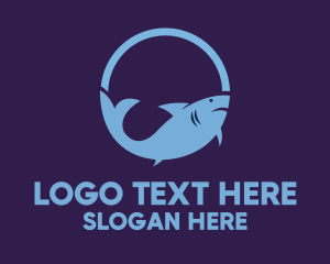 Seafood - Blue Wild Shark logo design