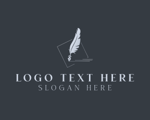 Blogger - Feather Quill Writer logo design