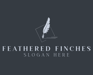 Feather Quill Writer logo design