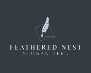 Feather Quill Writer logo design