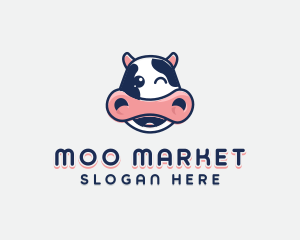 Moo - Happy Cow Dairy logo design