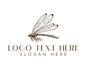 Dragonfly - Flying Dragonfly Wings logo design