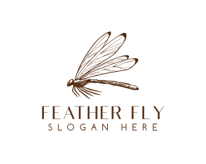 Flying Dragonfly Wings logo design