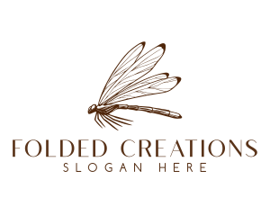 Flying Dragonfly Wings logo design