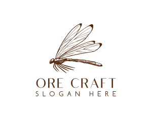 Flying Dragonfly Wings logo design