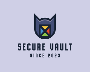 Vault - Cyber Cat Animal logo design