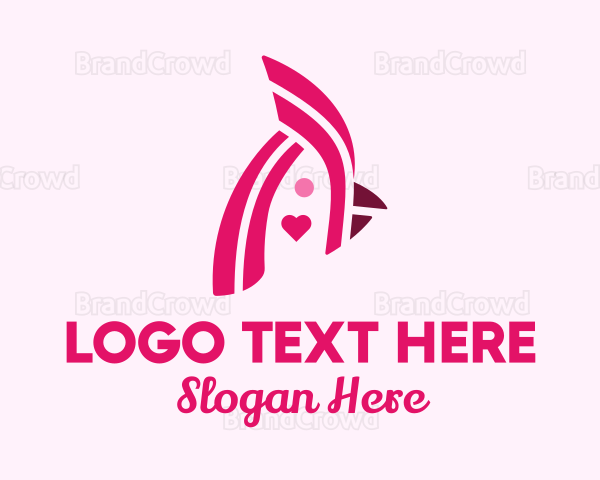 Minimalist Pink Lovebird Logo