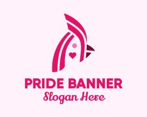 Minimalist Pink Lovebird logo design