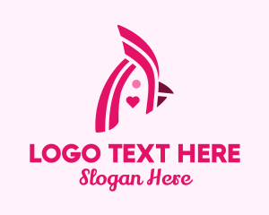 Pride - Minimalist Pink Lovebird logo design