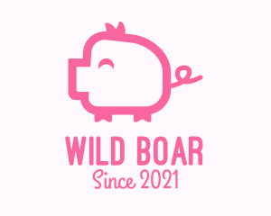 Boar - Cute Pink Pig logo design