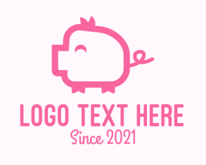 Piggy - Cute Pink Pig logo design
