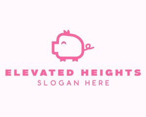 Cute Pink Pig  logo design