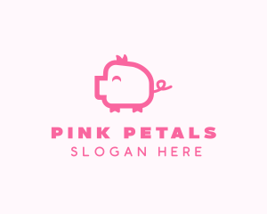 Cute Pink Pig  logo design