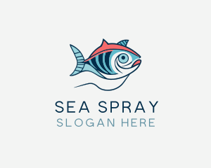 Marine Sea Ocean Fish logo design