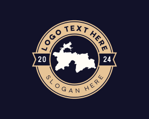 Map - Tajikistan Land Map logo design