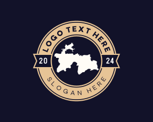 Tajikistan Land Map Logo