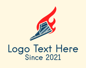 Shoe Cleaning - Blazing Fire Sneakers logo design