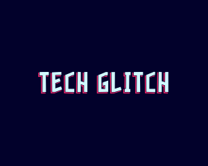 Glitch Tech Game App logo design