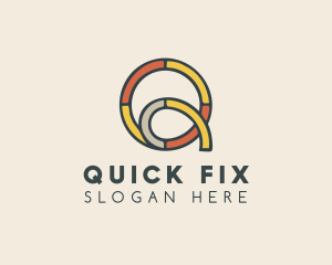 Stained Glass Letter Q logo design