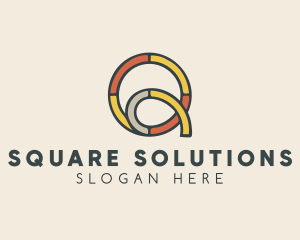 Stained Glass Letter Q logo design