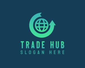 Global Trading Arrow logo design