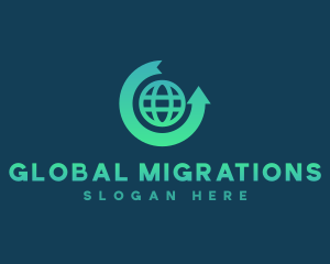 Global Trading Arrow logo design