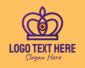 Purple Eye Crown logo design