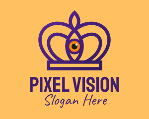 Purple Eye Crown logo design