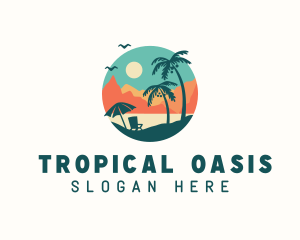 Island - Summer Beach Island logo design