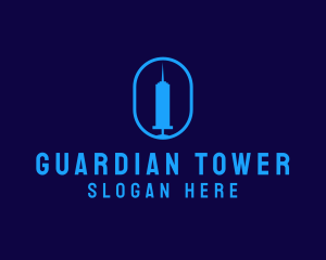 Medical Tower Syringe logo design