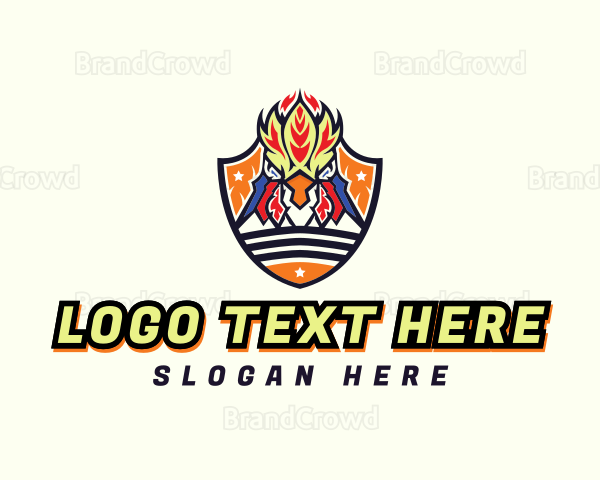 Blazing Rooster Shield Logo