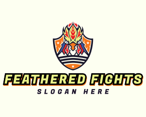 Blazing Rooster Shield logo design