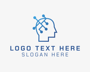 Neurologist - Brain Circuit Head logo design