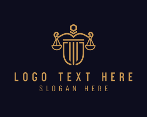 Court House - Legal Justice Scale Shield logo design