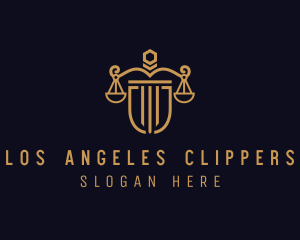 Judicial - Legal Justice Scale Shield logo design
