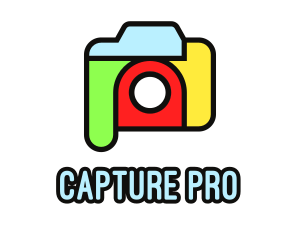 Dslr - Colorful Camera Outline logo design
