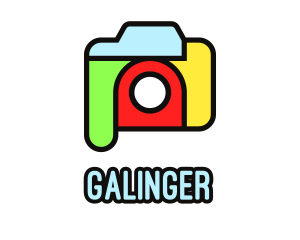 Cameraman - Colorful Camera Outline logo design