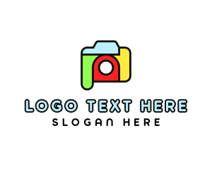 Colorful Camera Outline logo design