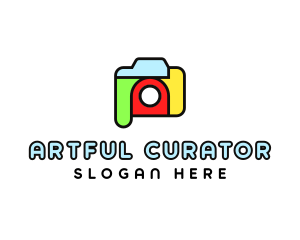 Colorful Camera Outline logo design