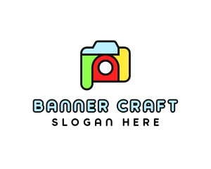 Colorful Camera Outline logo design