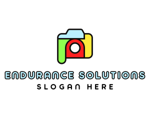 Colorful Camera Outline logo design