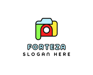 Colorful Camera Outline logo design