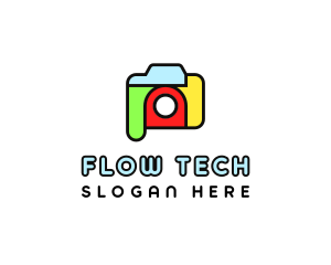 Colorful Camera Outline logo design