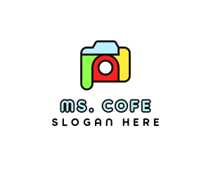 Colorful Camera Outline logo design