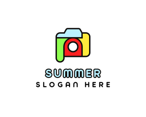 Colorful Camera Outline logo design