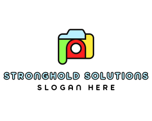 Colorful Camera Outline logo design