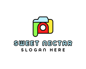 Colorful Camera Outline logo design