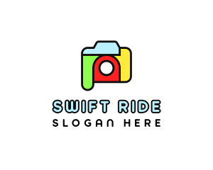 Colorful Camera Outline logo design